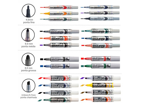 Pentel Marqueur pour tableau blanc MAXIFLO MWL5S, rouge