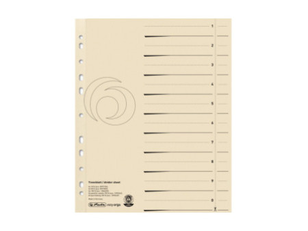 herlitz Intercalaires, A4 extra large, en carte lustrée