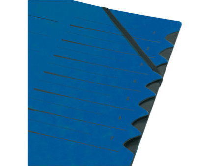 herlitz Trieur easyorga, A4, carton, 7 compartiments, bleu