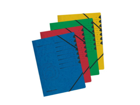 herlitz Trieur easyorga, A4, carton, 7 compartiments, rouge