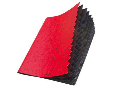 herlitz Trieur easyorga, A4, carton, 12 compartiments, rouge
