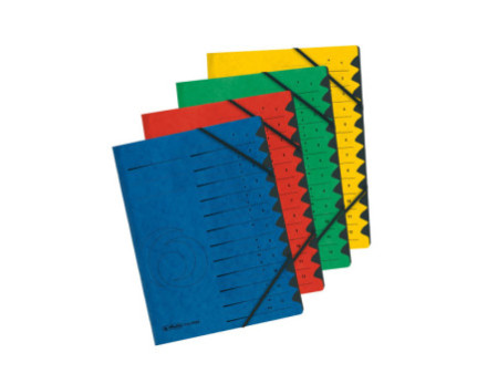 herlitz Trieur easyorga, A4, carton, 12 compartiments, vert