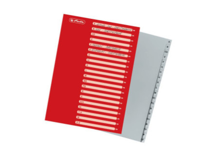 herlitz Intercalaires en plastique, A-Z, A4, 20 touches