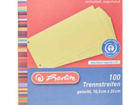 herlitz Intercalaires, pour format A4, carte lustrée, jaune