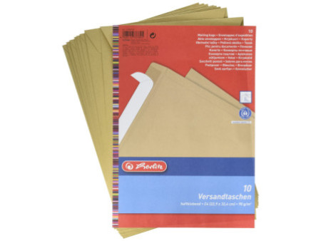 herlitz Enveloppe d'expédition, C4, sans fenêtre, marron