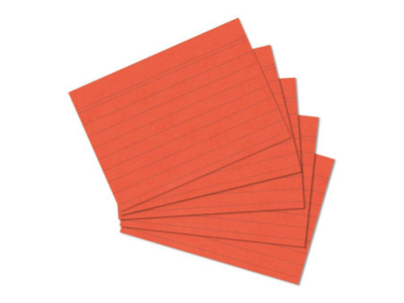 herlitz Fiches bristol, A5, ligné, orange