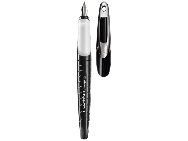 herlitz Stylo plume my.pen, plume: L, noir / blanc