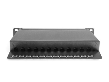 DIGITUS Panneau de brassage Cat.6, classe E, 12 x RJ45, 1U