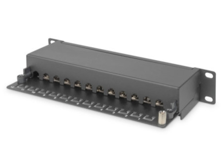DIGITUS Panneau de brassage Cat.6, classe E, 12 x RJ45, 1U