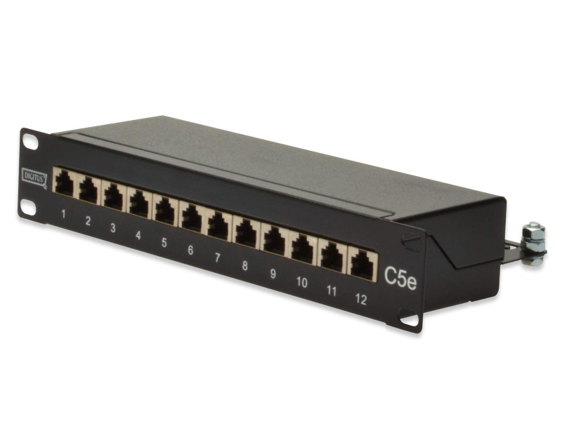DIGITUS CAT.5e 10' panneau brassage, 12 x RJ45, blindé, 1U