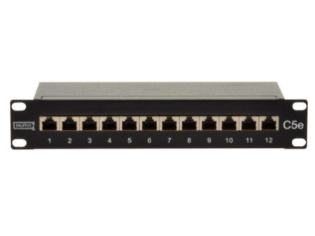 DIGITUS CAT.5e 10' panneau brassage, 12 x RJ45, blindé, 1U