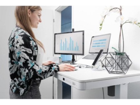 DIGITUS Bureau assis-debout, (L)1.200 mm, blanc