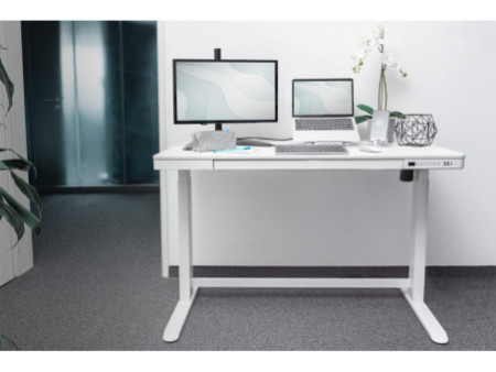 DIGITUS Bureau assis-debout, (L)1.200 mm, blanc