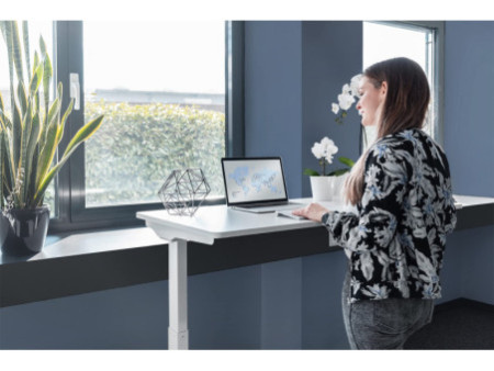 DIGITUS Bureau assis-debout, (L)1.200 mm, blanc