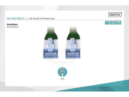 DIGITUS Câble patch Premium, Cat. 5e, SF/UTP, 0,5 mm mm m,