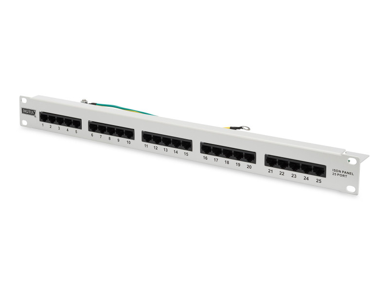 DIGITUS Panneau de brassage RNIS 19', CAT 3, 25 ports RJ45,