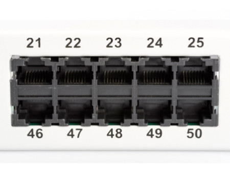DIGITUS Panneau de brassage RNIS 19', CAT 3, 50 ports RJ45,