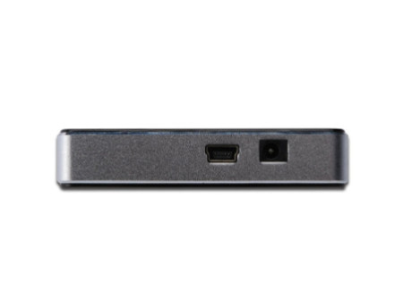 DIGITUS Mini hub USB 2.0, 4 ports, argenté, avec bloc d'ali.