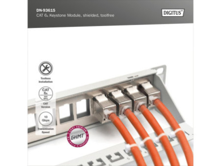 DIGITUS Module Keystone cat.6A, blindé, gris