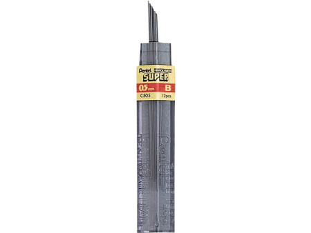 Pentel Etui mines HI-POLYMER SUPER, dureté: B