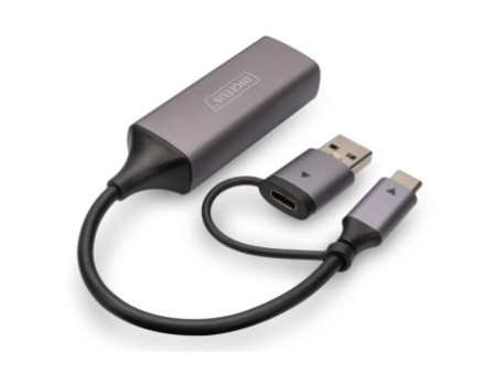 DIGITUS Adaptateur Gigabit Ethernet USB type-C, USB-C+USB A