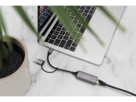 DIGITUS Adaptateur Gigabit Ethernet USB type-C, USB-C+USB A