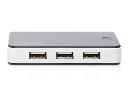 DIGITUS Hub USB 2.0, 7 ports, avec bloc d'alimentation, noir
