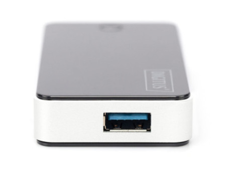 DIGITUS Hub USB 3.0, 4 ports, bloc d'alimentation incl, noir