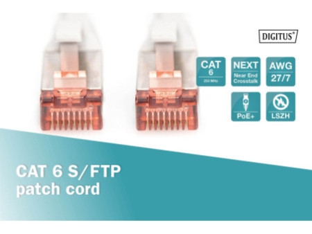DIGITUS Câble de brassage, Cat. 6, S/FTP, 15,0 m, gris