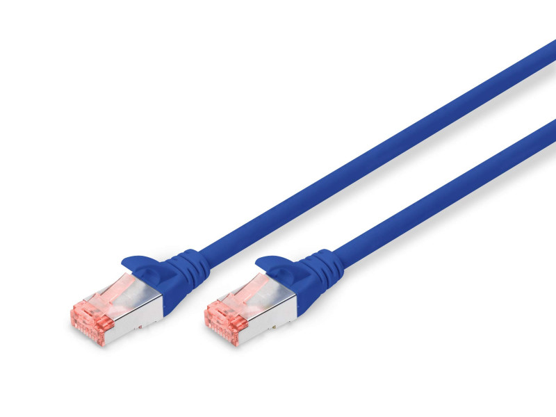 DIGITUS Câble de brassage, Cat. 6, S/FTP, 1,0 m, bleu