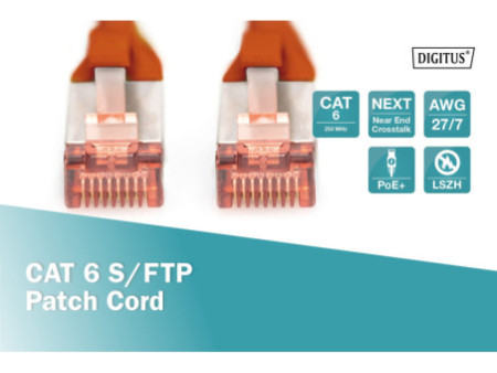 DIGITUS Câble de brassage, Cat. 6, S/FTP, 5,0 m, rouge