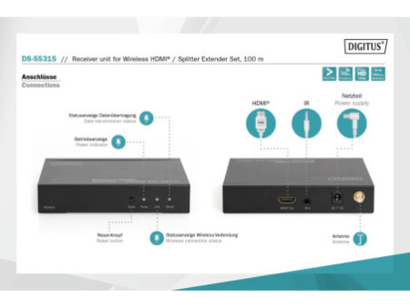 DIGITUS Récepteur pour kit rallonge-séparateur HDMI sans fil