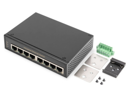 DIGITUS Commutateur Gigabit Ethernet industriel, 8 ports