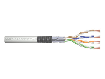 DIGITUS Câble patch cat.5e, SF/UTP, anneau de 305 m, gris
