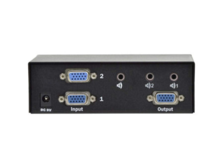 DIGITUS Switch VGA, 2 ports, 250 MHz, boîtier en métal, noir