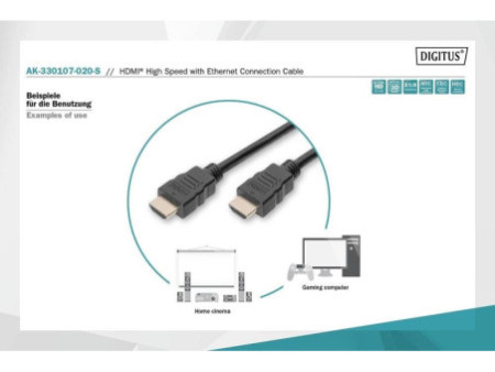 DIGITUS Câble HDMI pour moniteur,fiche mâle à 19 broches