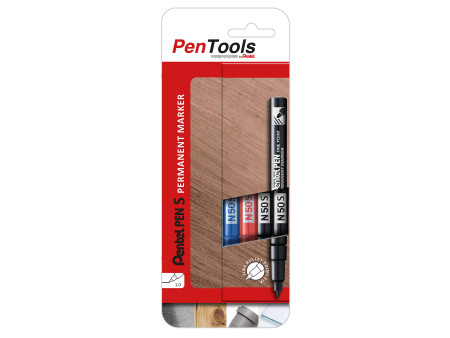 Pentel Marqueur permanent N50S, pointe ogive, étui de 4