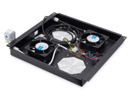 DIGITUS unité de ventilation de toit, 2 ventilateurs, noir