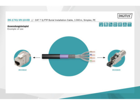 DIGITUS Cable d'installation cat. 7, S/FTP, PiMF, 1.000 m,