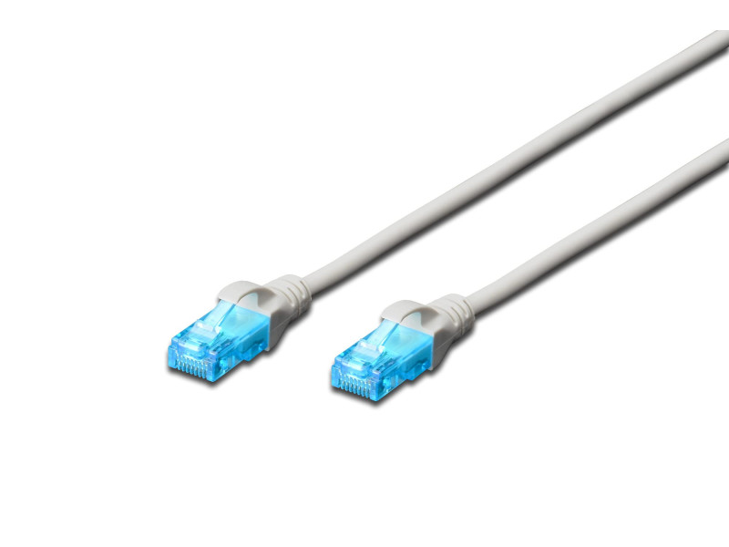 DIGITUS Câble patch, Cat. 5e, U/UTP, 5,0 m, gris