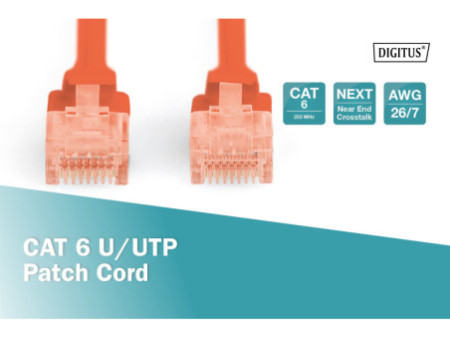 DIGITUS Câble patch, Cat. 6, U/UTP, 2,0 m, rouge