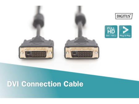 DIGITUS Câble DVI-D 24+1, Dual Link, 5,0 m