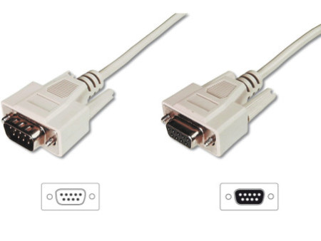 DIGITUS Câble 9 broches Sub-D, mâle - femelle, 10,0 m