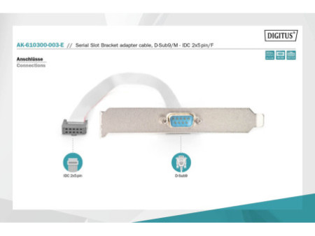 DIGITUS Câble adaptateur sur équerre slot, 0,25 m