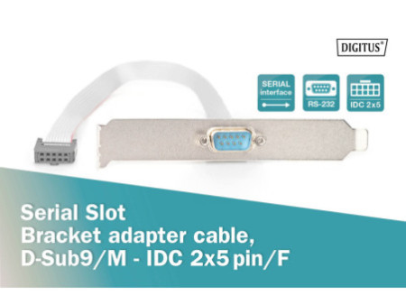 DIGITUS Câble adaptateur sur équerre slot, 0,25 m
