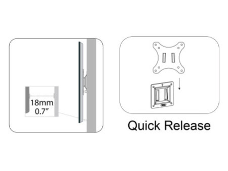 DIGITUS Fixation murale LCD/LED/TFT, jusqu'à 68,58 cm (27')