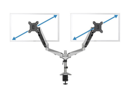 DIGITUS Support double écran LCD/LED, avec pince