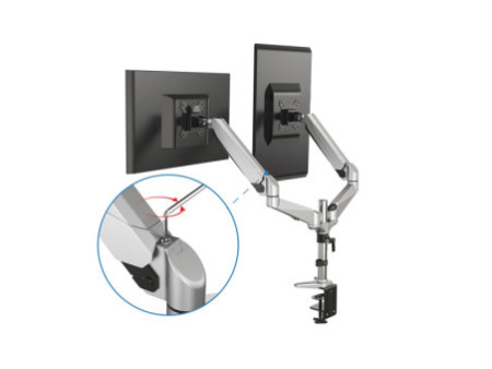 DIGITUS Support double écran LCD/LED, avec pince