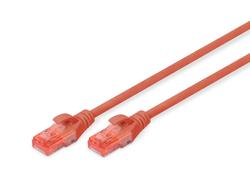 DIGITUS Câble de brassage, Cat. 6, U/UTP, 2,0 m, rouge