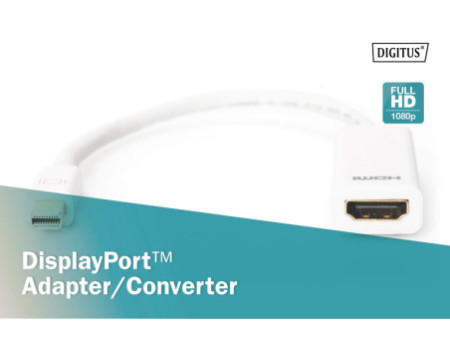DIGITUS Câble adaptateur, DisplayPort Mini - HDMI Type A,